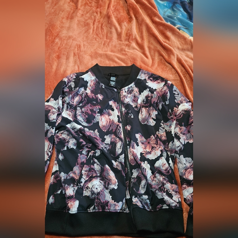 Floral Patterned Bomber Jacket - image 1